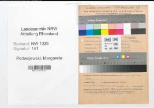 Entnazifizierung Margarete Podwojewski , geb. 05.08.1922 ()