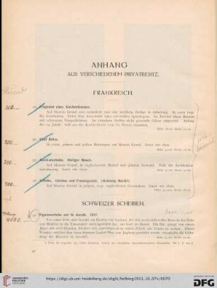 Anhang aus verschiedenem Privatbesitz (Nr. 95-121)