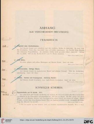 Anhang aus verschiedenem Privatbesitz (Nr. 95-121)