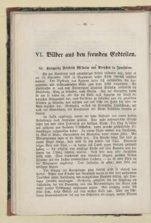 VI. Bilder aus den fremden Erdteilen