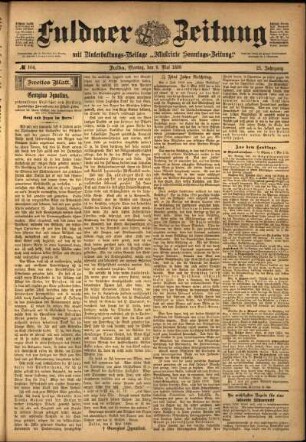 Zweite Ausgabe vom Montag, den 09. Mai 1898.