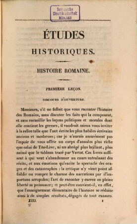 Cours d'études historiques, 13