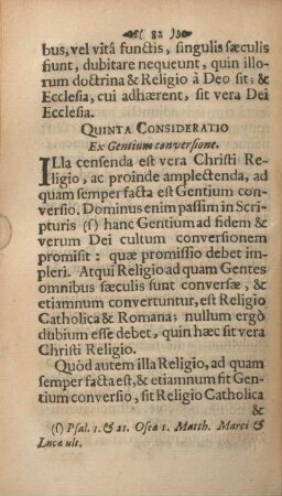 Quinta consideratio. Ex gentium conversione.