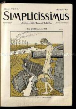 Satirische Wochenzeitschrift Simplicissimus. 20. Jahrgang 1915