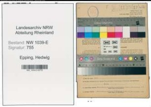 Entnazifizierung Hedwig Epping , geb. 22.01.1920 (Lehrerin)