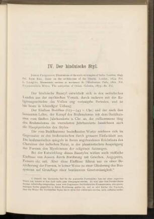 IV. Der hinduische Styl.