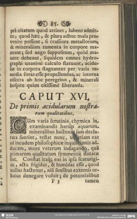 Caput XVI. De primis acidularum nostrarum qualitatibus