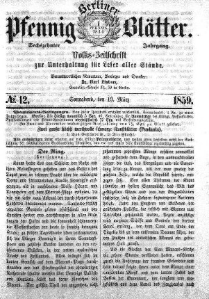 No. 12, Sonnabend, den 19. März