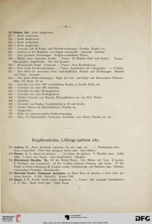 Kupferstiche, Lithographien etc. (Nr. 374-497