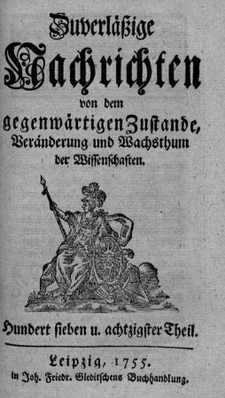 Hundert sieben u. achtzigster Theil.