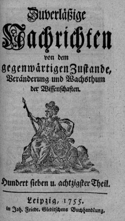 Hundert sieben u. achtzigster Theil.
