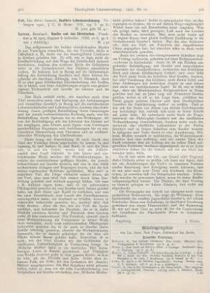 315-316 [Rezension] Eck, Samuel, Goethe‘s Lebensanschauung