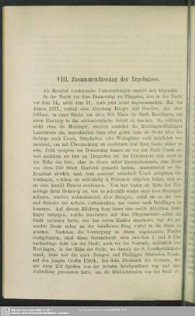 VIII. Zusammenfassung der Ergebnisse