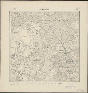 Meßtischblatt 1056 : Falkenwalde, 1908 : Falkenwalde. - Aufn. 1886, hrsg. 1888, gedr. [19]08. - 1:25000. - [Berlin]: Reichsamt für Landesaufnahme, 1908. - 1 Kt.