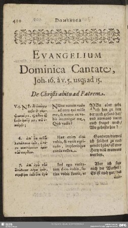 Evangelium Dominica Cantate