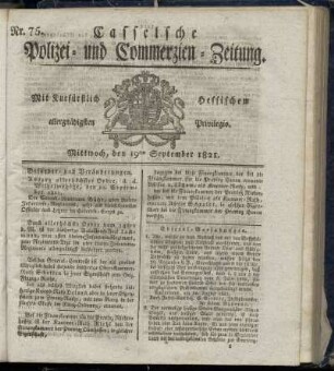Nr. 75, Mittwoch den 19ten September. 1821