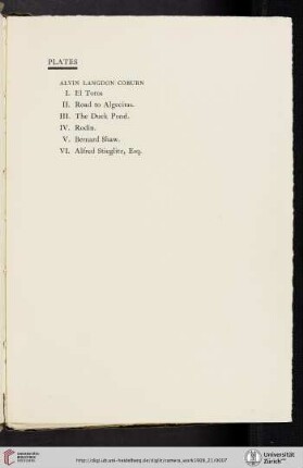 Alvin Langdon Coburn [list of plates]
