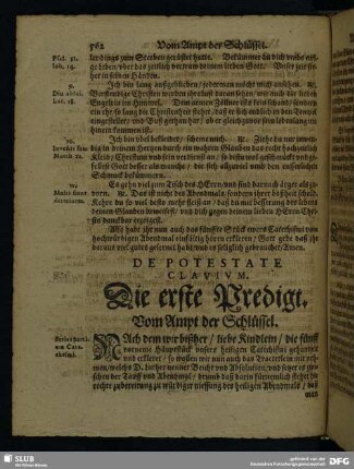 Die erste Predigt. Vom Ampt der Schlüssel