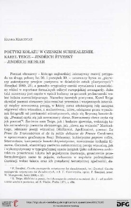 22: Poetyki kolażu w czeskim surrealizmie : Karel Teige, Jindřich Štyrský, Jindřich Heisler