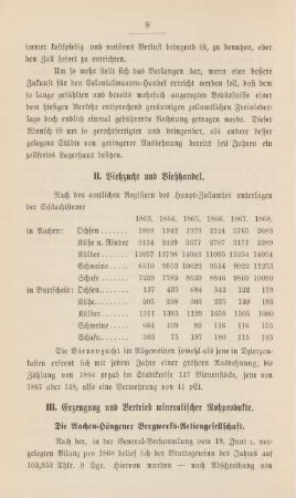 III. Erzeugung und Vertrieb mineralischer Rohprodukte.