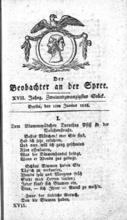 22. Stueck, 1. Juni 1818