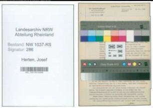 Entnazifizierung Josef Herten , geb. 20.03.1906 (Verw.Inspektor)