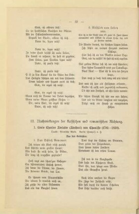 III. Nachwirkungen der klassischen und romantischen Richtung