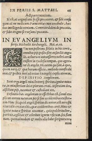 In Evangelium In feriis Michaelis Archangeli. Mat. 18. ca.