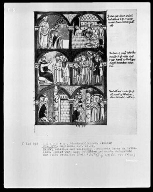Psalterium mit Kalendarium — Bildseite mit der Geschichte der Judith, Folio 108recto