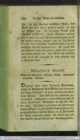 Achtzehntes Kapitel. Sitten der Schweden