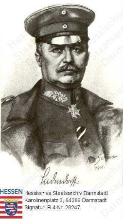 Ludendorff, Erich (1865-1937) / Porträt in Uniform, vorblickendes Brustbild