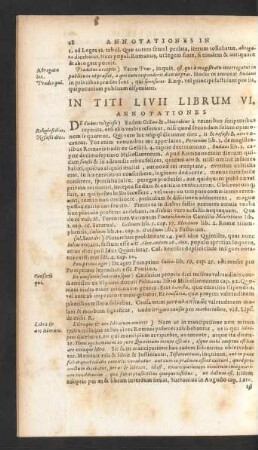 In Titi Livii Librum VI. Annotationes.