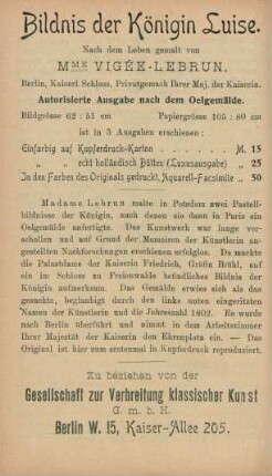 Bildnis der Königin Luise