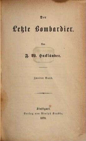 Der Letzte Bombardier, 2