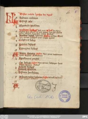[Liturgischer Kalender, April - November]
