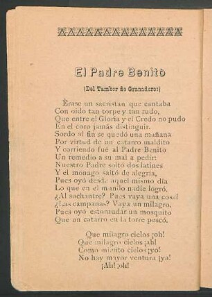El padre Benito : (Del tambor de granaderos)