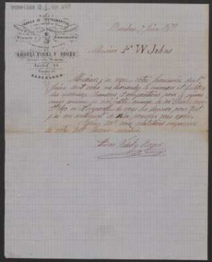 Brief an Friedrich Wilhelm Jähns : 07.06.1879