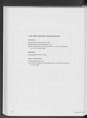 Im Mai 1992 veröffentlichte Statistische Berichte