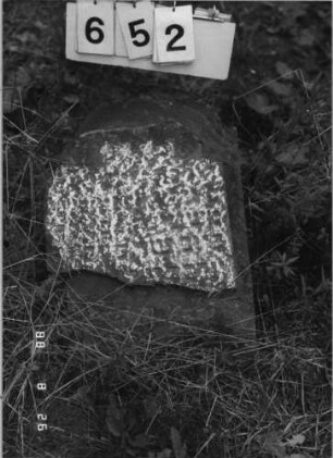 Grabstein 652 (Index: 100099745) Maße HxBxT: 66x39x10 cm Besonderheit: Kindergrab: Grabstein 652