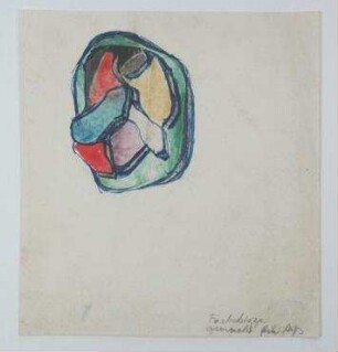 Farbskizze gemacht für Arp. Farbskizze von dem Konkreten Relief Nr. 9 von Hans Arp