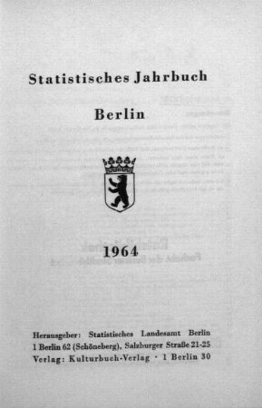 1964: Statistisches Jahrbuch