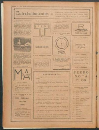 Entretenimientos : Ciencia recreativa, jeroglíficos, charadas, etc. para distracción de chicos y grandes