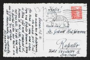Brief von Richard Katz an Gerhart Hauptmann und Margarete Hauptmann