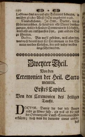 Zweyter Theil. Von den Ceremonien der Heil. Sacramenten.