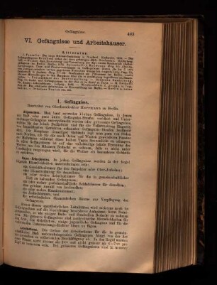 VI. Gefängnisse und Arbeitshäuser.