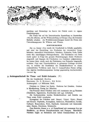 3. Actiengesellschaft für Theer- und Erdöl-Industrie.