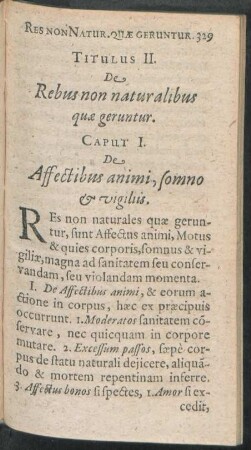 Titulus II. De Rebus non naturalibus quae geruntur