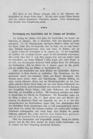Vereinigung von Saarbrücken und St. Johann mit Preußen