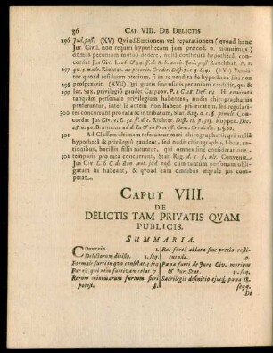 Caput VIII. De Delictis Tam Privatis Quam Publicis.