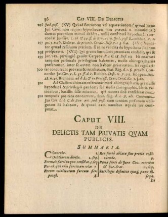 Caput VIII. De Delictis Tam Privatis Quam Publicis.
